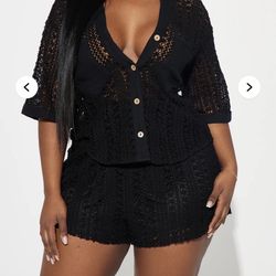 Fashion Nova Crochet Short Set!