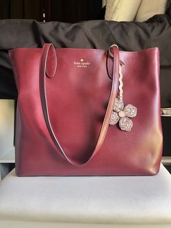 Kate Spade New York Burgundy Leather Tote Bag