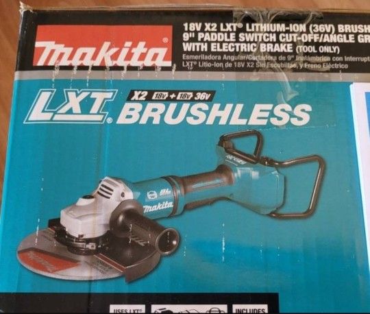 New Makita 9" Cordless Angle Grinder 18Vx2 Brushless Tool-only $160 Firm Pickup Only