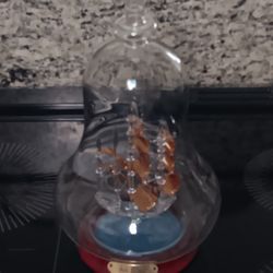 Vintage Glass Boat In A Bottle 