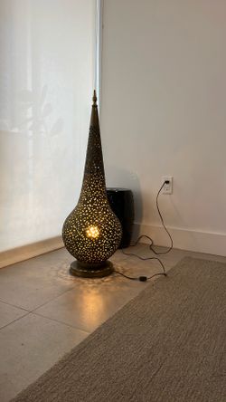 36 Inches Height Brass Floor Lamp Moroccan Antique Handmade Vintage Light