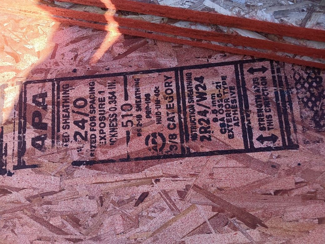 OSB Plywood  $15 Each Sheet
