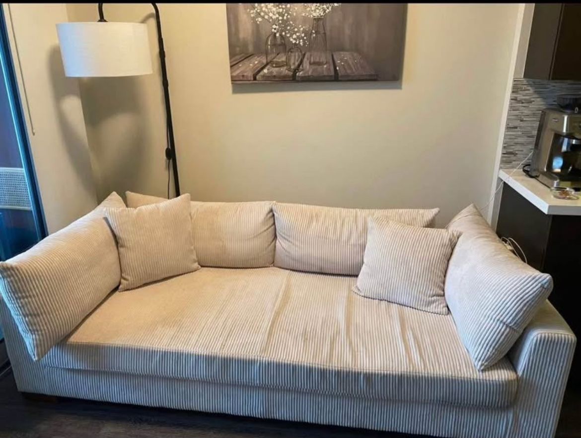 Beige/Cream Corduroy Couch