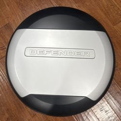 For Land Rover Defender Spare Wheel Cover, Black w/Silver Insert  (VPLEW0143)