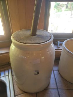 Antique Salt Glazed Stoneware Crock