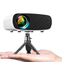 Projector for iPhone, ELEPHAS 2024 Upgraded 1080P HD Projector, 8000L Portable Projector with Tripod, Movie Projector Compatible with Android/iOS/Wind