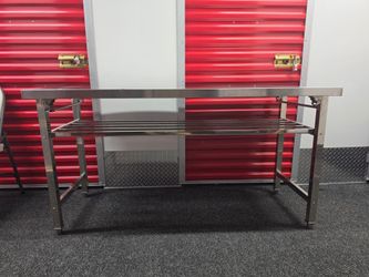 60 x 24 Inches Stainless Steel Table for Prep & Work, Folding Heavy Duty Work Table with Adjustable