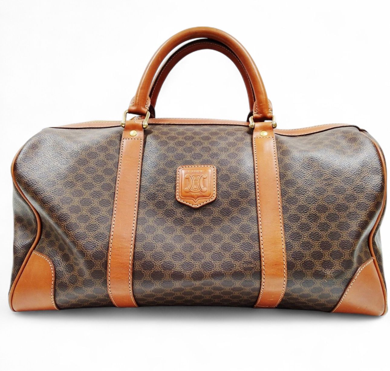 CELINE Hand Bag Brown PVC