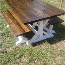 Fresh Built 6 foot Farmhouse table and 2 benches.