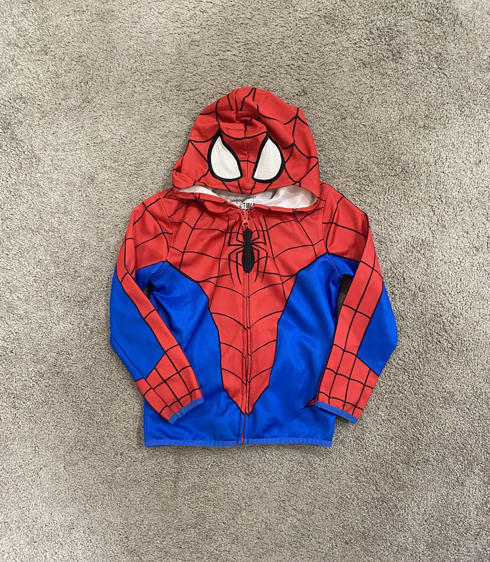 Boys Spiderman Hoodie Lightweight Fleece Jacket size 5