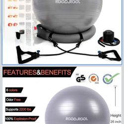 RGGD&RGGL Yoga Ball Chair, Exercise Ball with Leak-Proof Design