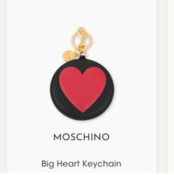 Moschino big heart leather Keychain