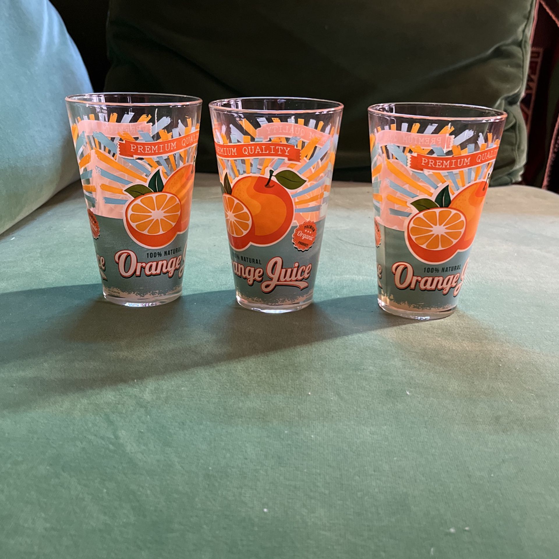 Vintage Orange Juice Glasses