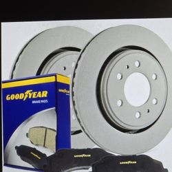 Goodyear Brake Kit Rear Brake Brake Pad And Rotor Fits 2012-2017 W / Electric Brake Part Number 214227gy Fits Ford F-150 # 431