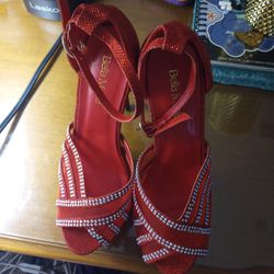 Red Sparkle Heels Size 7