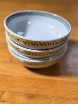 Vintage Arabia Finland Crownband Crown Band Set of 4 Small Bowls MCM
