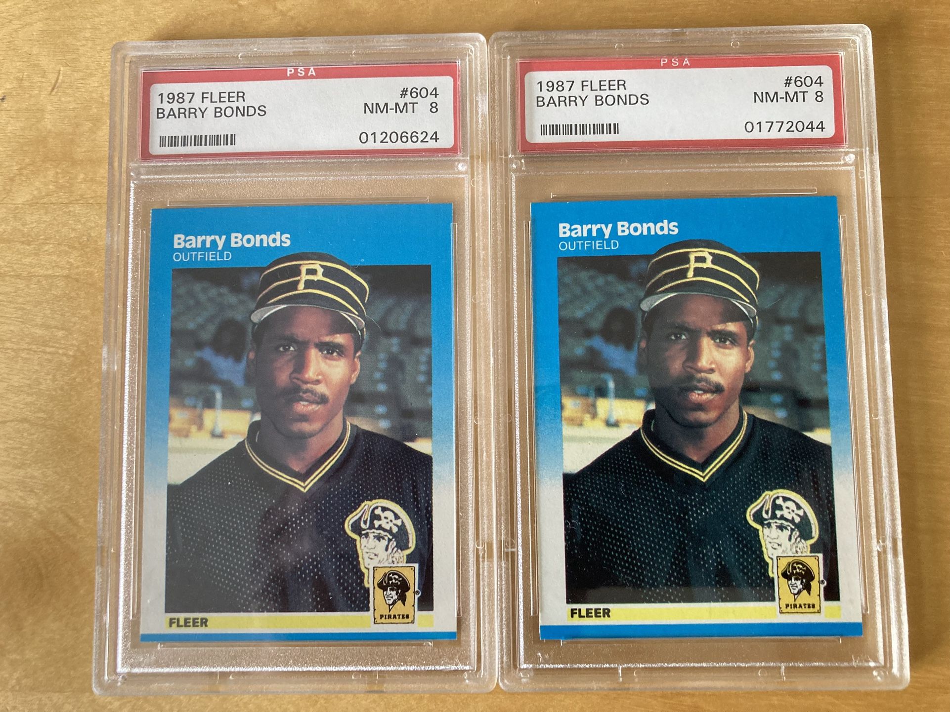 Baseball Cards Barry Bonds PSA 8. Price Each