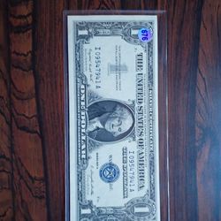 1954 Off Center Blue Stamp Dollar Uncirculated Mint Condition 