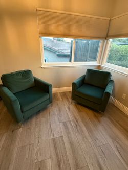 Green Velvet Arms Chairs