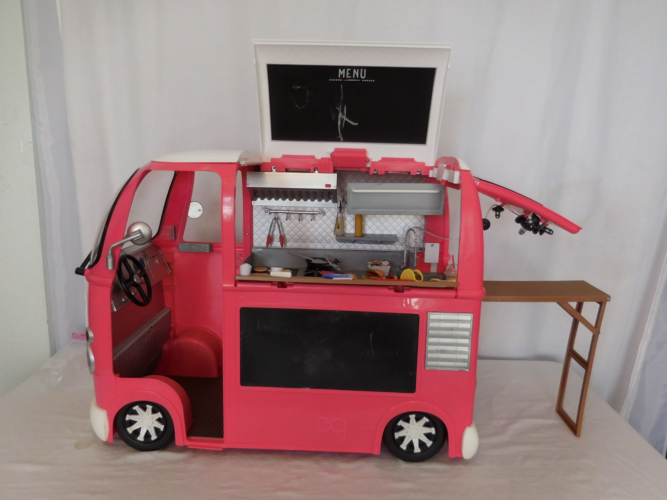 Our Generation Grill to Go Pink Food Truck Van for 18" Dolls + Food and Accessories