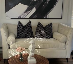 Cream Tuxedo Loveseat