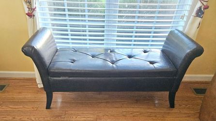 52 in PU Leather Storage Ottoman Bench - Dark Brown