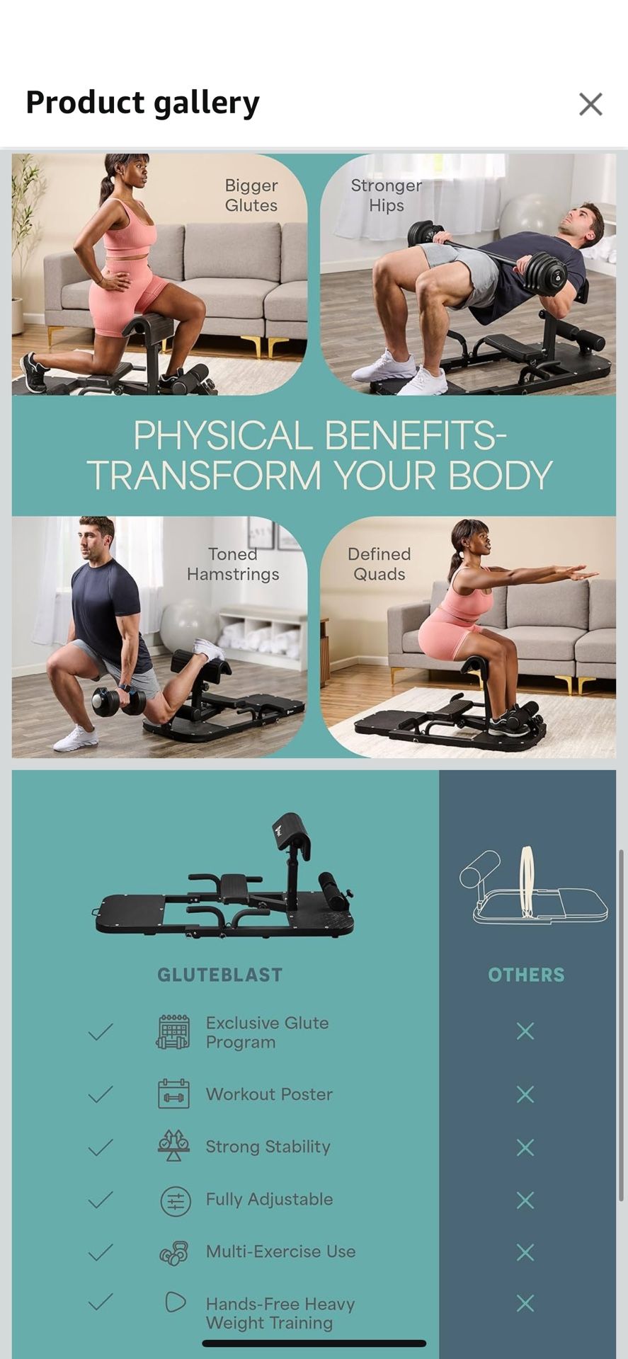 Hip Thrust Machine - Adjustable Glute Workout Equipment for Home