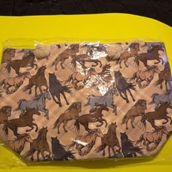 ALFA BAGS Tan Horse Animal Print Tote Bag with Rope Double Handles