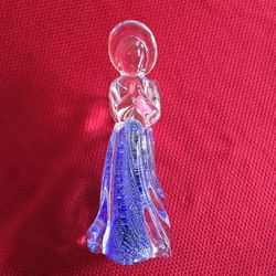 Vintage Murano Style Angel Figurine Cobalt Blue/Angel De Crystal Antguo Murano Azul