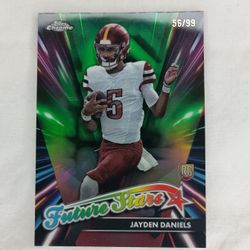 Jayden Daniels 2024 Topps Chrome Football Future Stars Green Rookie 56/99