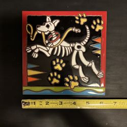 Earthtones Day of the Dead Dog Tile (7052A) Regular $33.95 (Johnstown Ohio)