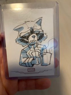 Marvel cards (rocket raccoon sketch)