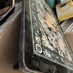 vintage Korean Chinoiserie low folding tea table 