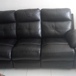 Black Leather Couch And Recliner