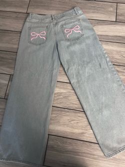 Edikted pink bow jeans