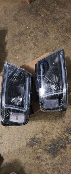 Headlights With NEON HALO Para FORD F150