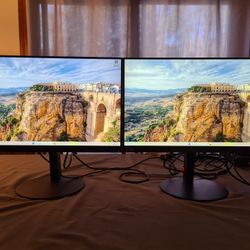 Two Lenovo ThinkVision T24i-10 Monitors 
