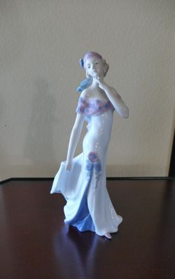 Ceramic Sculpture of girl- Hand To Chin