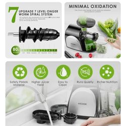 AICOOK Slow Masticating Juicer Cold Press Extractor Machine Easy to Clean AMR509