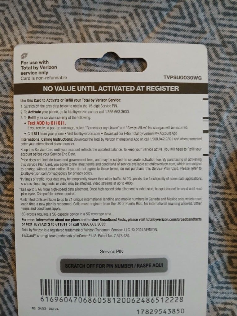$30 For $20 Verizon Single Line Plan