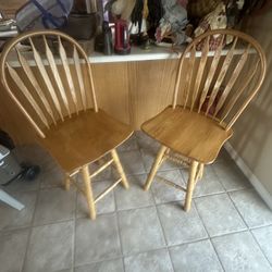 Bar Stools—Oak