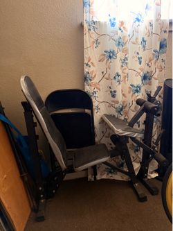 Work out bench with bar