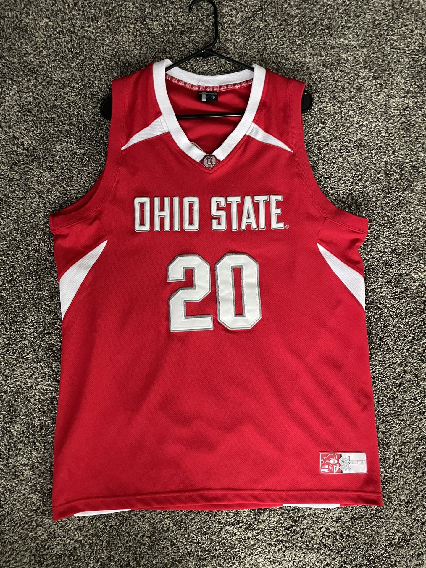 MENS OHIO STATE OSU BUCKEYES #20 BASKETBALL JERSEY SIZE XL
