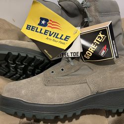 Military Surplus Belleville GoreTex Steel Toe Combat Boots, Men’s Size 10.5, New