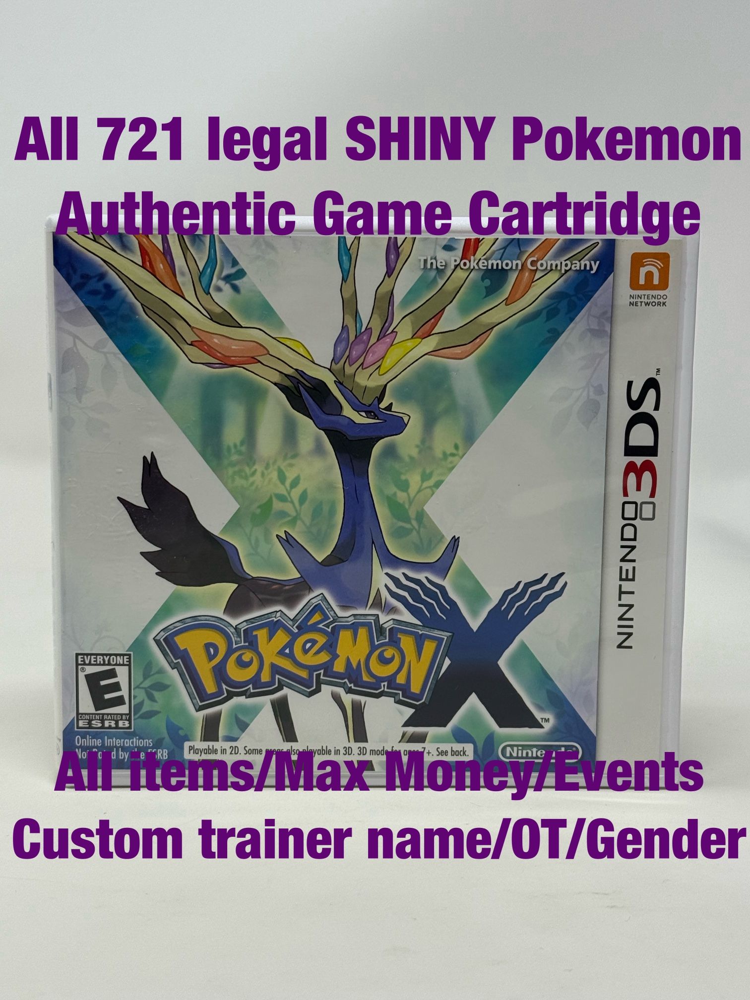 Unlocked Authentic Pokemon X Nintendo 3DS All 721 Shiny Pokemon