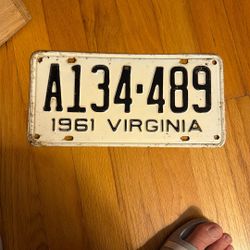 1961 VA License Plate 
