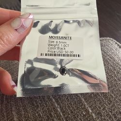 Moissanite black single gem 6.5mm