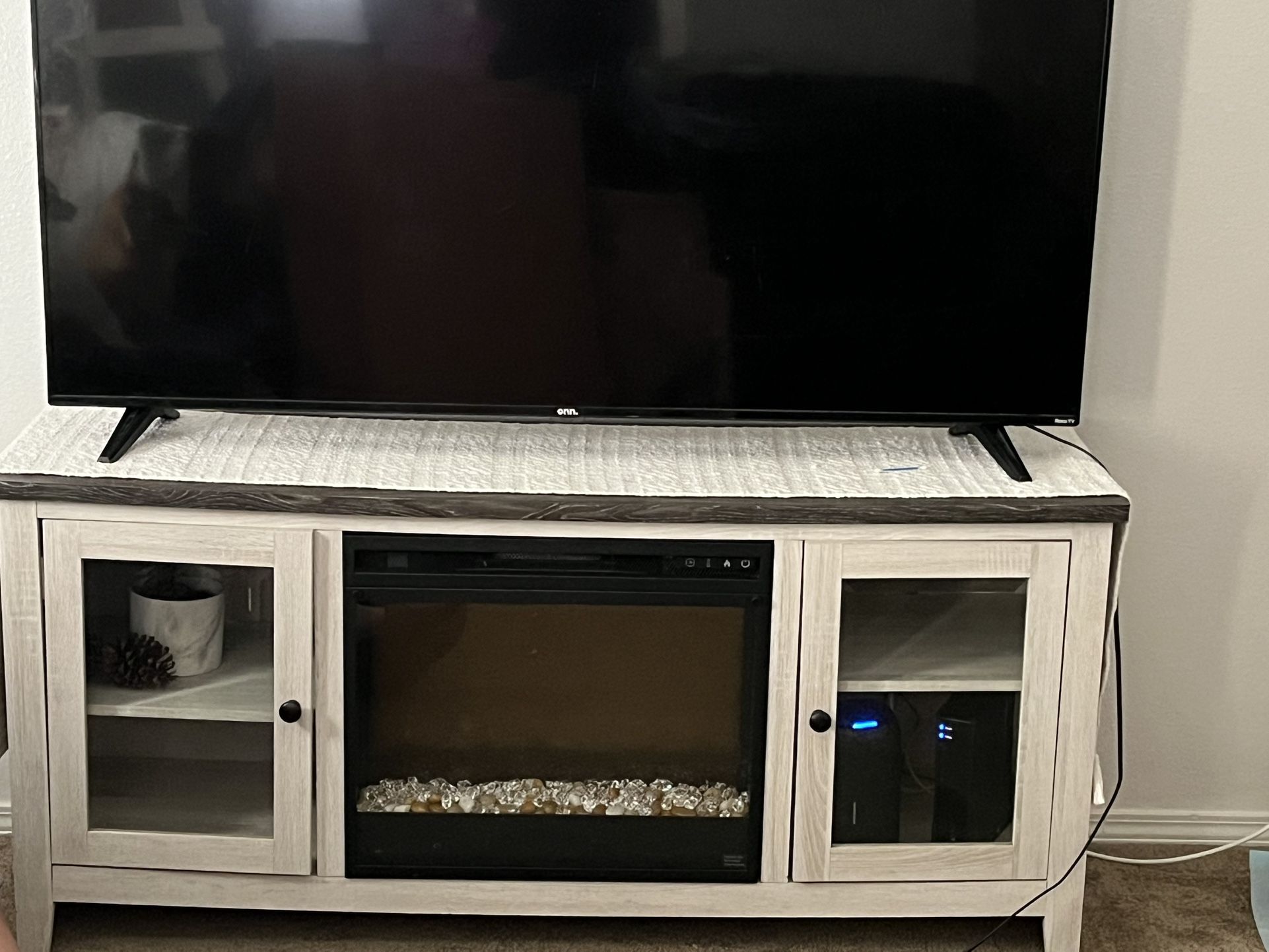 Tv Stand With Heated Fireplace