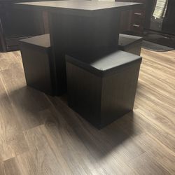 Small Dining Table set w chair storage