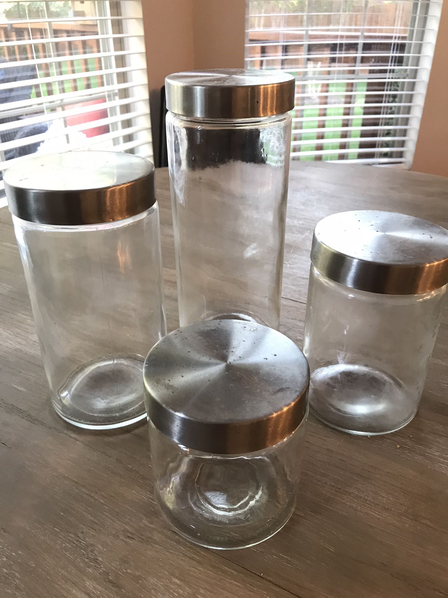 4 glass kitchen canisters